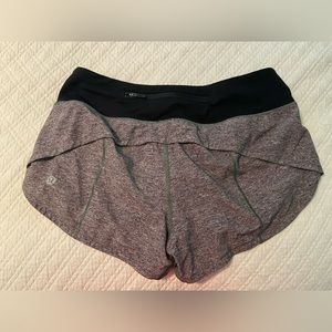 Grey lululemon speed up shorts size 4